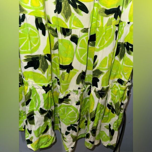 Steve Madden Sunny Lime Print Challis Midi Dress Women’s Size Medium NWOT - Picture 4 of 8